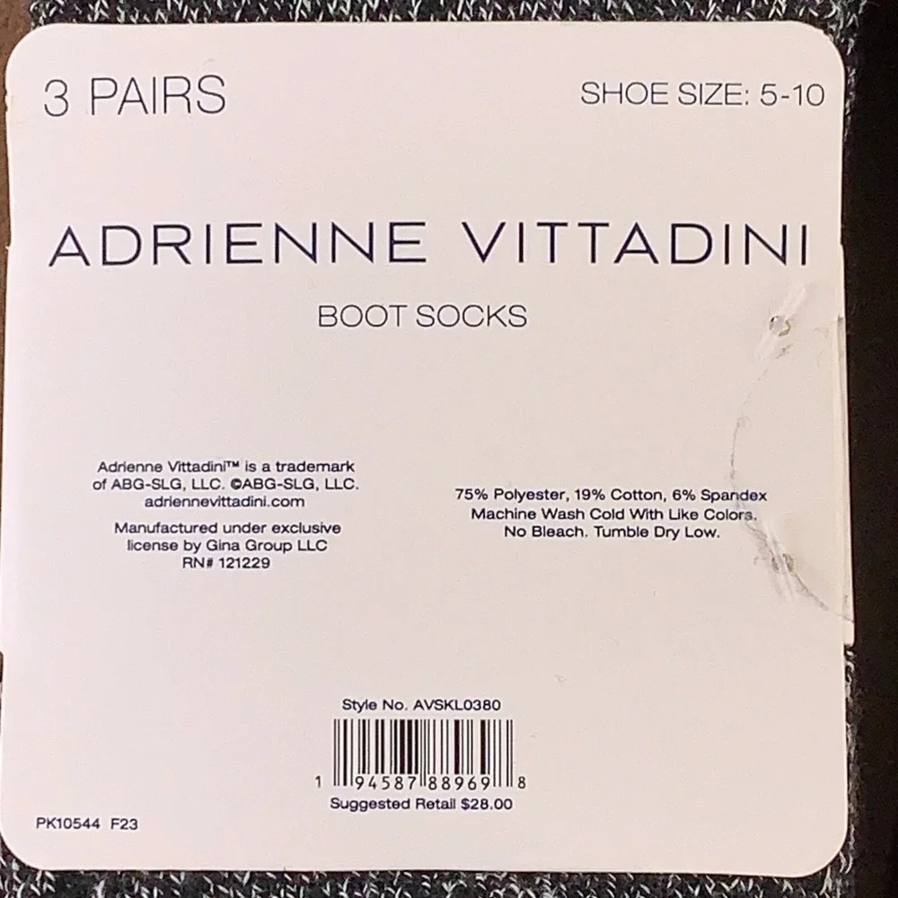 Adrienne Vittadini Women's Shoe Size 5-10 Wine‎ Striped Boot Socks 6 Pairs NWT